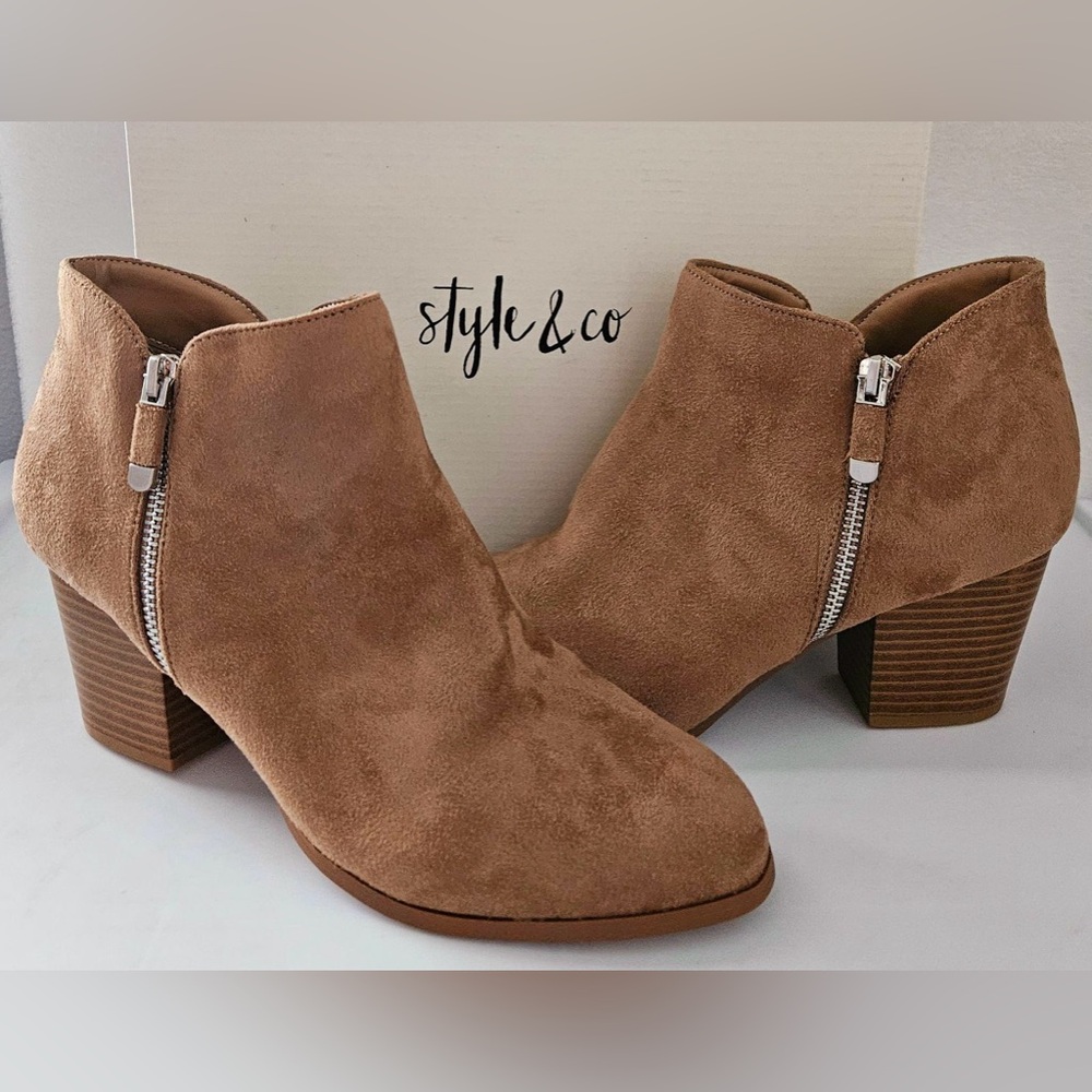 Style & Co Masrinaa Ankle Booties Taupe Size 9.5 M